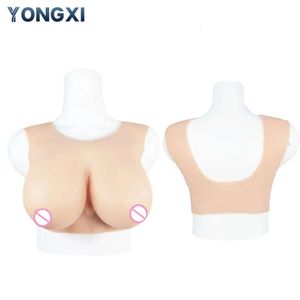 Fil de soie/silicone respirant dos creux poitrine faux seins artificiels pour transgenre crosscommode Sissy Cosplay