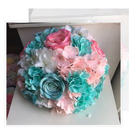 Bola de flores de seda con bola de espuma Hydregea Mesa de boda de rosas