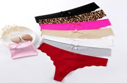 Silk G String Womens Underwear Sexy Thongs Low Vaise sans couture de femmes sans couture