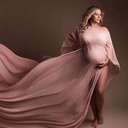 Silk -jurk Zwangerschapsfotografie Prop Satin Dress TuLle Cloak Chiffon gooiende stof zwangerschap voor babydouches vrouw fotoshoot