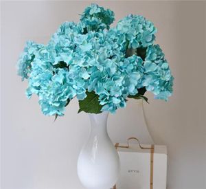Zijde hortensia bloem bos 7 hoofddeksel 50cm1968 inch kunstmatige Teal blauwe kleur continentale grote hortensia voor thuis Show3396096