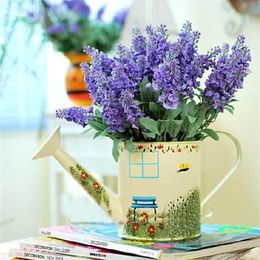 Bouquet de lavande en soie, 5 tiges, 10 pièces, Bouquet de buisson de lavande, Simulation de fleur artificielle, lilas, violet, blanc, mariage, 343u