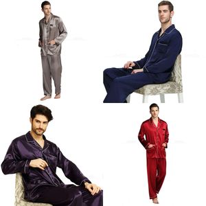 Silk Mens Satin Pamas Pama Pyjamas Set Sleepwear Loungewear S, M, L, XL, XXL, XXXL, 4XL Plus Size__big en Tall 201109