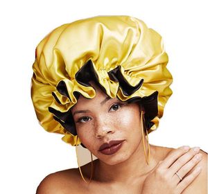 Silk Night Cap Hat Double côté porter des femmes couvercle de la tête Bonnette en satin pour beaux cheveux - réveillez-vous parfait quotidien 10 couleurs