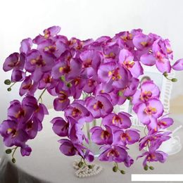 Orchidées en soie fausse tige unique Vanda Phalaenopsis Oncidium orchidée papillon pour mariage maison fleurs décoratives artificielles