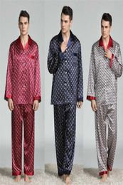 Pajamas de soie pour hommes longsleed pijama hombre pyjamas en soie costume vêtements de sommeil pijama de los hombres pyjamas hommes pigiama uomo 2110199459425