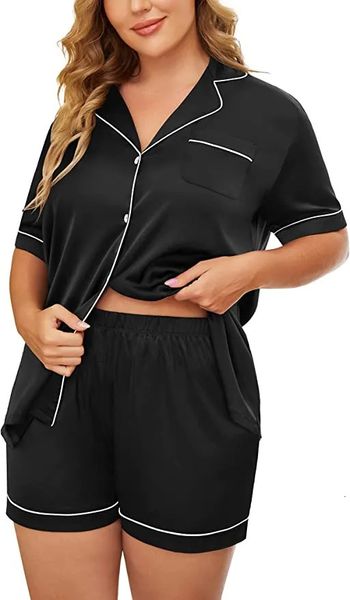 Pyjamas en soie pour femmes costume à la maison coeur brodé Pyjamas Pj ensemble Satin vêtements de nuit vêtements de nuit Pijama Verano Mujer 240109