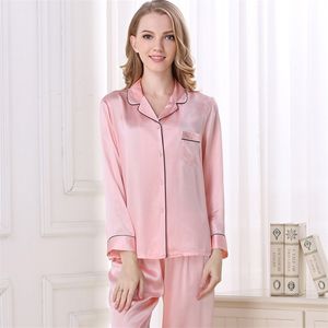 Pyjama en soie grande taille femmes solide mignon pour l'été vêtements de nuit pyjama deux pièces ensemble Satin pyjamas vêtements de détente 220329