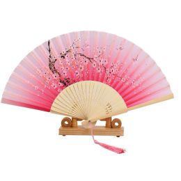 Zijde Feestgunst Chinese Japanse Stijl Opvouwbare Fan Woondecoratie Ornamenten Patroon Art Craft Gift Bruiloft Dans Benodigdheden LL