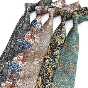 Soie Rétro Vintage Polyester Cravate Imprimer 8 cm De Luxe Floral Cravate Pour Homme Cravate Banquet Costumes Tuxedo Cadeau Pour Hommes Usage Quotidien