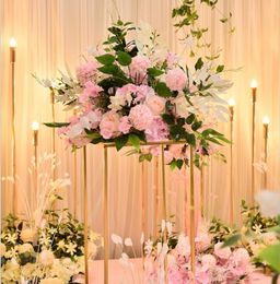 Silk Rose Artificial Flowers Ball Centerpieces Hoofd Arrangement Decor Road Lead voor bruiloft achtergrond tafelbloem2415133