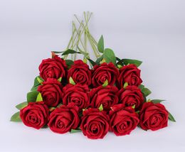Zijden roos kunstbloemen Echt zoals rozenbloemen Woondecoraties voor bruiloftsfeest Verjaardag