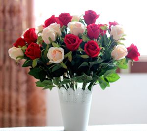 Soie rose fleur mariage décoratif fleurs artificielles et maison cuisine salle décoration pas cher bonne qualité livraison gratuite