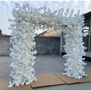 Arco de flores de rosas de seda Ceremonia de boda Arco de flores Flor de cerezo Rosa con estante Telón de fondo de boda Puerta de flores Escenario de fiesta Marco floral