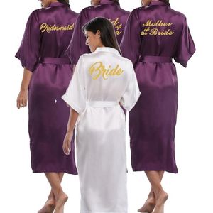 Silk Satin Lace Robes White Bridesmaid Bride Robes Bridesmaid Robes Wedding Long Robe Bathrobe 210901