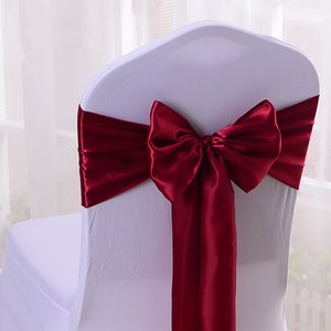 Silk Satin Ribbon Bow Choice Swashes voor Banket Stoel Bruiloft Feest Decoratie Stoel Band Romantische Formele Gelegenheid Huwelijksbenodigdheden