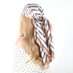 Silk Sjalf Headwraps For Women Luxury Hair/Head Scarve Summer Foulard Femme Satin Kerchief Square Headscarf Bandana Cheveux