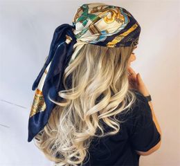 Zijden Sjaal Luxe Merk Hoofddoek Dames Vierkant 9090cm Satijn Foulard En Soie Bandana Cheveux Zachte Halsdoek Hijab Haarsjaals7306094