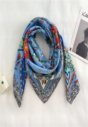 Silk Scarf Print Desinger Square Scarves Lady Shawl en Wraps for Women Bandana Headkerchief Fashion Female Foulard Summer New2651263