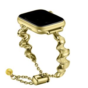 Bracelet en forme d'écharpe en soie Bracelet de montre en métal pour Apple Watch 8 Ultra 7 SE 6 5 4 3 séries bracelets de montre bandes Iwatch 49mm 42mm 40mm 38mm remplacer les accessoires de bracelets