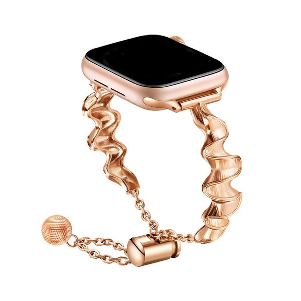 Bracelet en forme d'écharpe en soie Bracelet de montre en métal pour Apple Watch 8 Ultra 7 SE 6 5 4 3 séries bracelets de montre bandes Iwatch 49mm 42mm 40mm 38mm remplacer les accessoires de bracelets 1 pièces