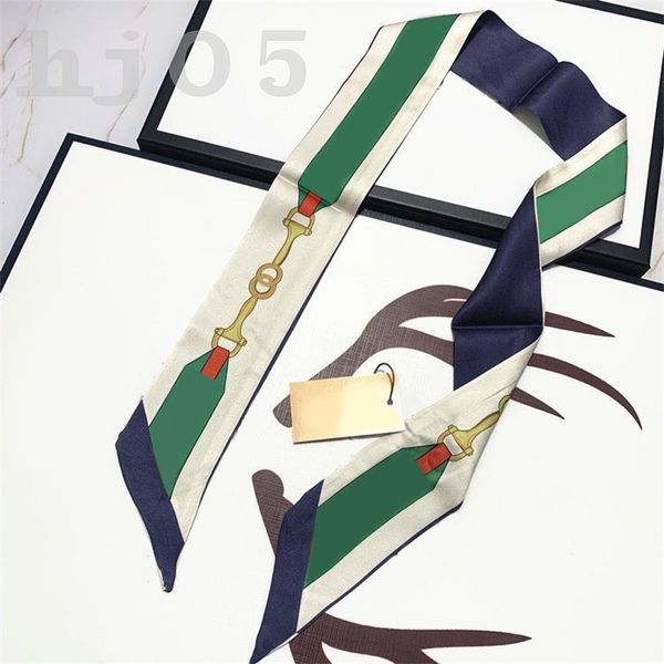 Bufanda de seda con variedad de patrones bufandas de lujo letras modernas creativas cinta a rayas bolsos de mano colgante colores mezclados bufanda de mujer diseñador de moda PJ079 B23