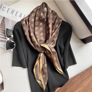 Foulard en soie pour femmes, Foulard en Satin, châle, grand carré, tête de cheveux, Bandana, Hijab, mouchoir