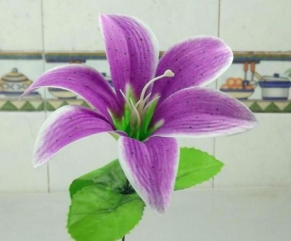 Silk single tige lily 240p 30cm1181quot dia 16cm lis artificiels liles de fleur de mariage de mariage décoration de fête de Noël 7696376