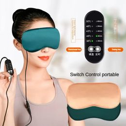 Silk Sleep Mask USB CALETINACIÓN CALIENTE MÁSCARA COMPRESA Vapor Ojos de comprensión Cubierta Control de temperatura eléctrica de seda con el venda en los ojos 240419