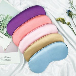 Silk Sleeping Sunblock Eyemasker met zak draagbare reisslaapmaskers bedekken oogpatch blinddoek oogschade ontspannen oog patch schaduw lichtkussen i110#