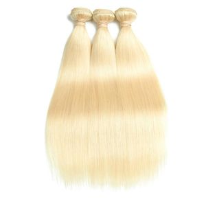 Zijde Rechte Blonde Kleur 613 Braziliaanse Haar Weeft Steil Haar Bundels 100g stuk 3 stks een Lot