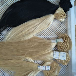 Seda recta Haur 100 paquetes de cabello humano 4 piezas lote teje extensiones de cabello peruano brasileño color 1b 4 8 613 gris 1224 pulgadas