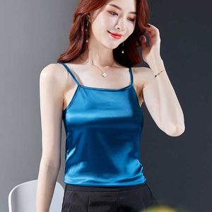 Top en soie Femmes Vêtements Summer Tank Vintage Dames Basic Cami Camisole sans manches Plus Taille Camis Haut Femme 210615