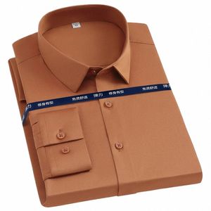 Silk Touch Men's Classic Lg Sleeve N-IR Dr Chemises sans poche Standard-Fit Formel Busin Work Office Casual Shirt r0nJ #