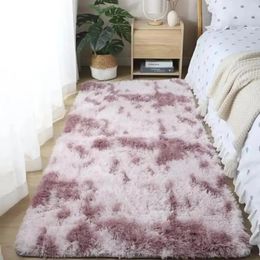 Tapis en laine de soie, couverture de lit de chambre à coucher, maison nordique Ins salon chambre de fille, couverture en peluche, tapis de sol 240125