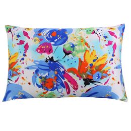 Zijde Zipper Kussensloop 1 ST 100% Natuur Mulberry Zijde Gedrukt Kleur Floral Color Pillow Case Custom-Size Standard Queen King 201212