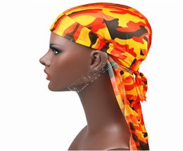 Silky Durag Long Tail Dorag Durags Premium Silk Waver Caps Bandana Turban Headwear Wigs Hip Hop Headwrap Band Pirate Pirate Hat Cap D1077420