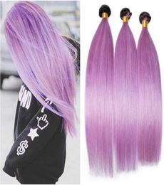 Soyeux Droit 1BPourpre Ombre Péruvienne Cheveux Humains Tisse Extensions Foncé Racine Violet Clair Ombre Vierge Cheveux Bundles Offres 3Pcs 8278364