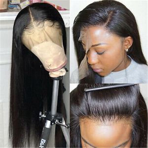 Bone Straight HD Frontale Pruik 360 Kant Front Cuticula Aligned Diva1 Sluiting Transparant Menselijk Haar Pruiken 130% Denstiy Pre Plucked Natural Hairline