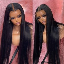 Perruques de cheveux humains lisses et soyeux, Ultra-minces, HD, 4x4, 5x5, 6x6, 7x7, 13x4, 13x6, nœuds blanchis en dentelle suisse, naissance des cheveux naturelle pré-épilée pour femmes noires