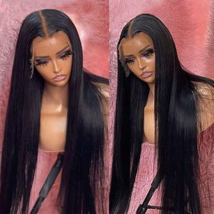 Cheveux humains raides soyeuses ultra-minces Wigs HD 4x4 5x5 6x6 7x7 13x4 13x6 Swiss Lace Bleach Knots Pré