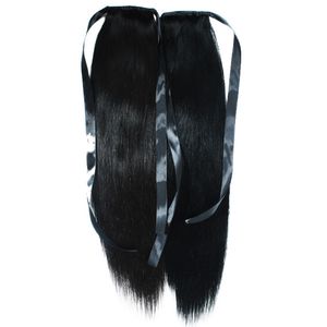 Cheveux soyeux en queue de cheval avec cordon de serrage Clip dans les extensions de cheveux Brésilien Remy Black HumanHair