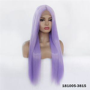 Silky stright Synthey Synthetic Wigfrontal Perruque Simulation Human Hair Dentelle Perruques avant 12 ~ 26 pouces Perruques de Cheveux Humains 181005-3815