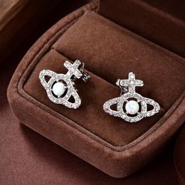 Silmarillion Diamonds Boucles d'oreilles Studs Western Queen Planet Star Aura Haute Qualité Bijoux de luxe Femmes Diamant brillant Saturn Boucle d'oreille Designer Bijoux ER-18