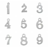 Argent 0-16 nombre Pendentif Simple Charmes Bijoux Accessoires Pour DIY À La Main À La Main Porte-clés Collier Bracelets Faire