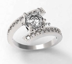 Zilver 1 ct moissaniet diamanten ring trendy luxe romantische trouwringen handgemaakte sieraden best verkopende pure dames zirkon 10012