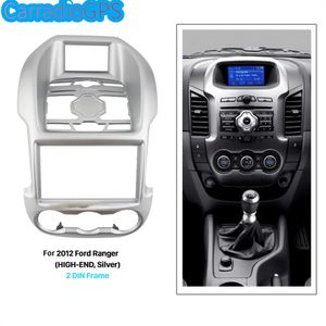 Zilver 2Din Auto Radio Fascia voor 2011 2012 2013 Ford Ranger High-End DVD Frame Panel Audio Player Dash Installatiekit
