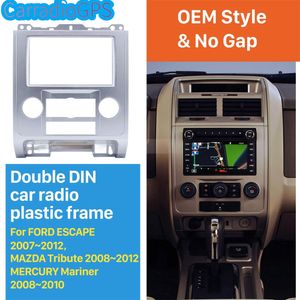 Silver 2din Voiture Radio Fascia pour Ford Ecape Mazda Tribute Mercury Mariner Dash CD Installation Kit Plaque Cadre Audio Player