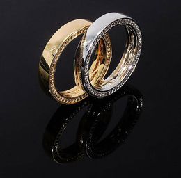 Zilver 360 Eternity Ringen Cubic Zirconia Gold Polish Hip Hop Ring voor Kerstmis Lover Festival Men Vrouwen Beste Geschenken