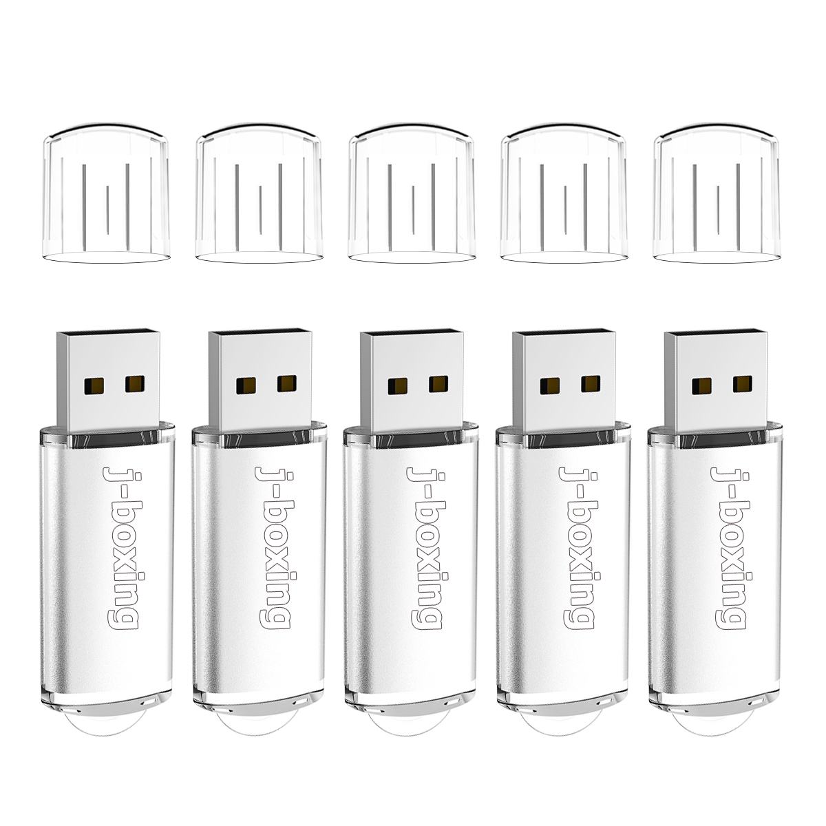 Silver 5pcs/retângulo USB unidades flash de flash acionamento de caneta flash de alta velocidade armazenamento de stick stick 1g 2g 4g 8g 16g 32g 64g para PC laptop caneta